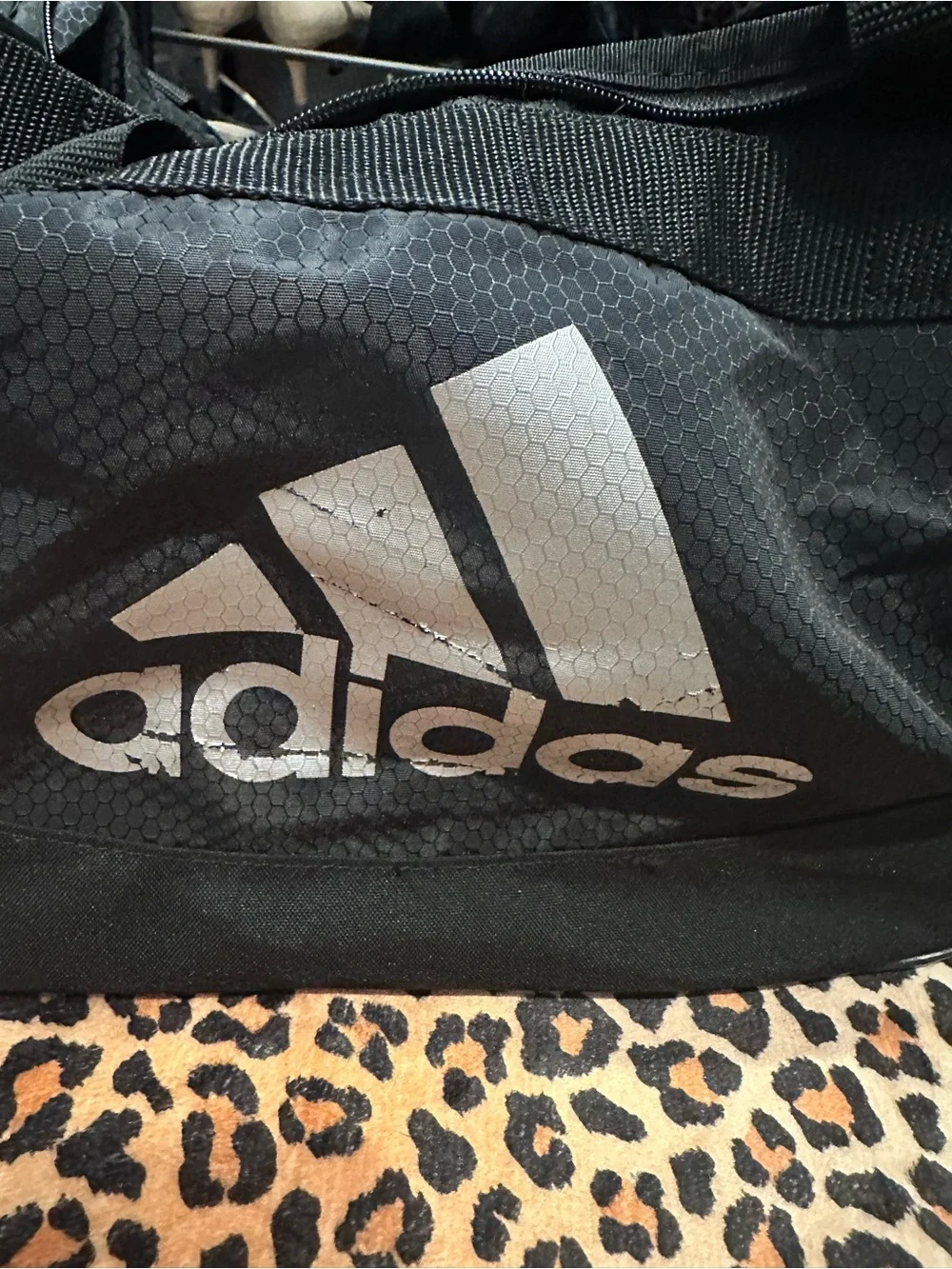 adidas Black Duffel with White Logo - Compact Sports Bag